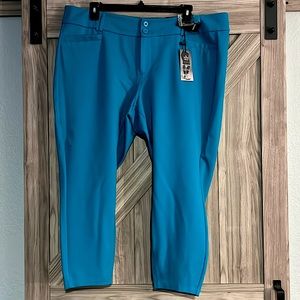 Deep turquoise crop pants
